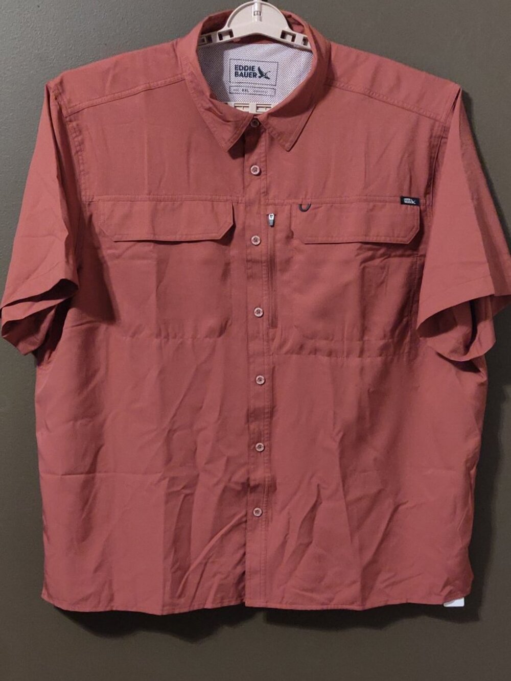 Eddie Bauer Ripstop Short Sleeve Guide Shirt XXL New With Tags